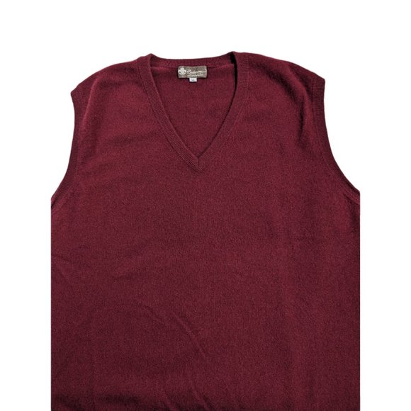 Cashmere Boutique Maroon Cashmere Sweater Vest Sz XL EUC - Picture 5 of 5